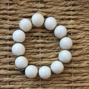 Omi Bracelet Elegant White Beaded Bracelet Handmade